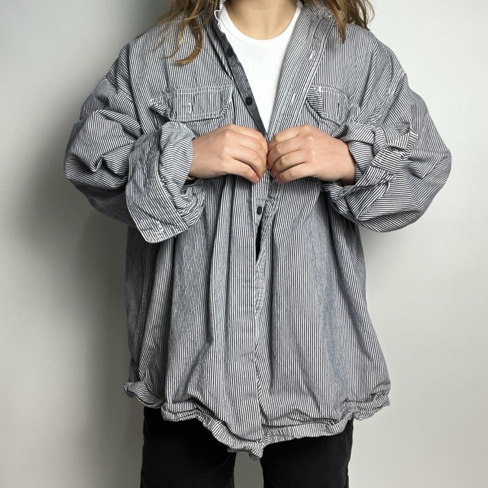 Oversized Striped Utility Button Down - image 1
